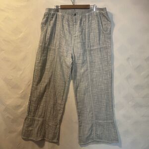 Soft Surroundings Light Gray Wide Leg Linen Blend Pants